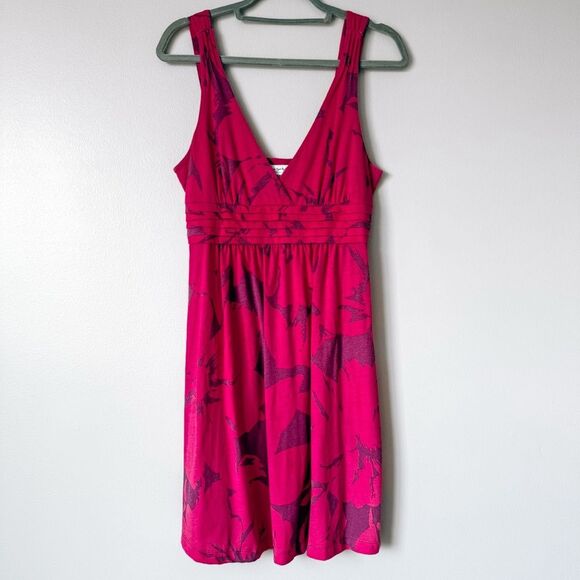 American Eagle V Neck Pink Floral Sleeveless Dress Size Medium - Picture 2 of 6